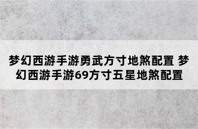 梦幻西游手游勇武方寸地煞配置 梦幻西游手游69方寸五星地煞配置